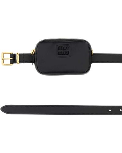 Miu Miu Nappa Leather Belt Bag - Black