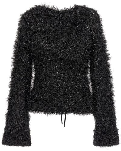 Victoria Beckham Cut-out Lurex Sweater Sweater, Cardigans - Black