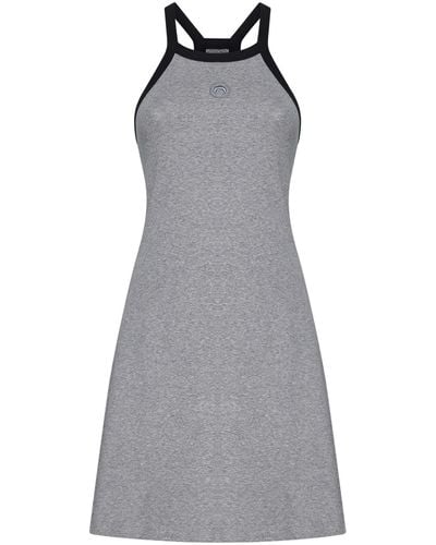 Marine Serre Organic Cotton Mini Dress - Gray
