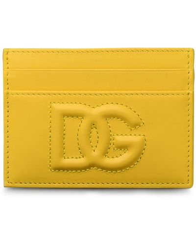 Dolce & Gabbana Yellow Leather Cardholder