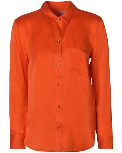 Equipment Long-Sleeved Silky Shirt - Orange
