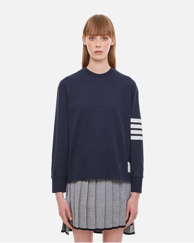 Thom Browne Long Sleeve Rugby T-Shirt - Blue