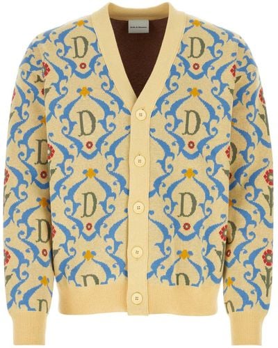 Drole de Monsieur Embroidered Cotton Cardigan - Yellow