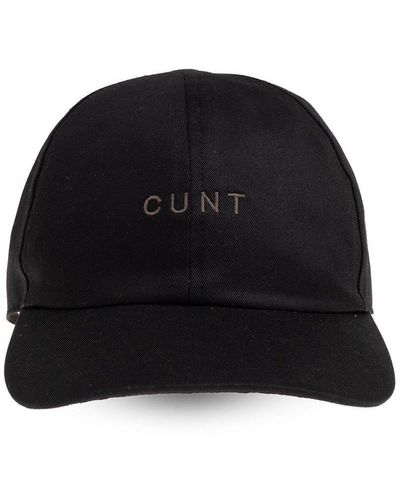 Rick Owens Text-Embroidered Curved Peak Baseball Cap - Black
