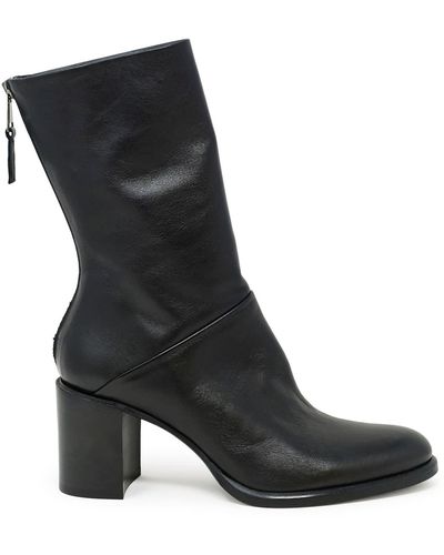 Elena Iachi Leather Ankle Boots - Black