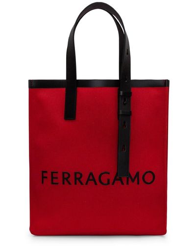 Ferragamo Tote Bag With Logo - Red