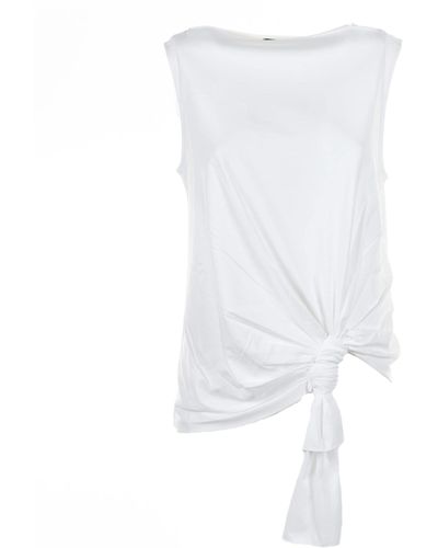 Weekend by Maxmara White Sleeveless Top In Cotton