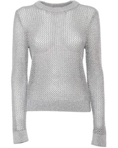 Michael Kors Long-Sleeved Mesh Shirt - Gray
