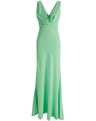 Silhouette Silk Cowl Slip Dress Mint - Sea Green, Anaphe