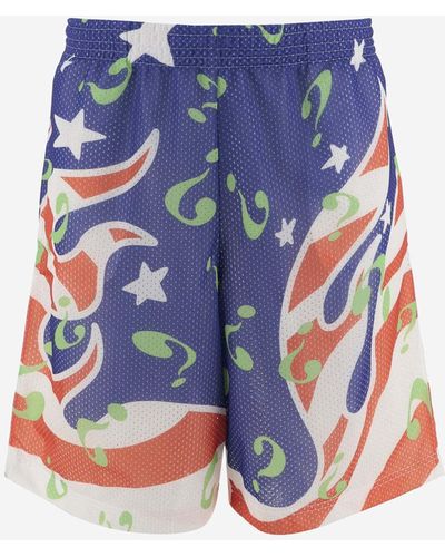 Sky High Farm Nylon Short Trousers With Graphic Print - Blue