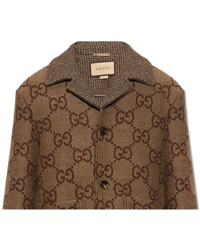 Gucci Short Wool Coat - Brown