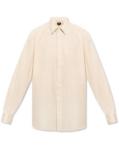 Fendi Embroidered Cotton Shirt - White