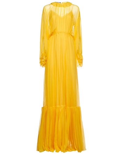 Gucci Silk Long Dress - Yellow