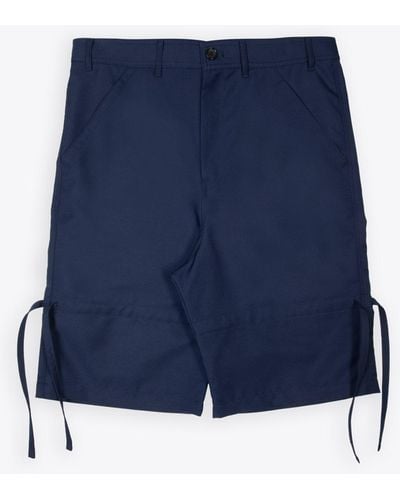 Comme des Garçons Trousers Woven Baggy Shorts With Ribbons Detail - Blue
