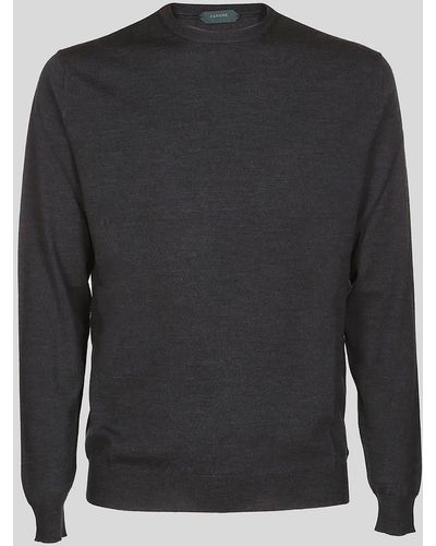 Zanone Dark Wool Sweater - Gray