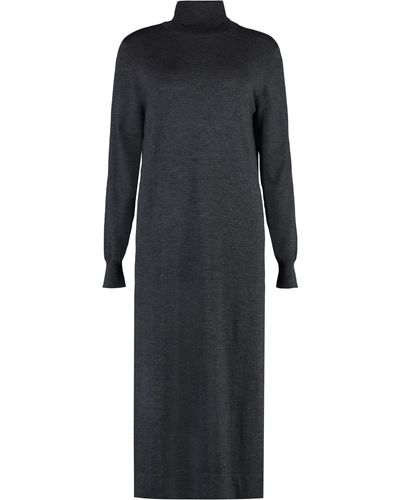 P.A.R.O.S.H. Knitted Turtleneck Dress - Black