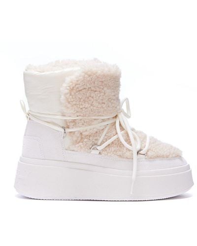 Ash Moboo Lace-up Snow Boots - White