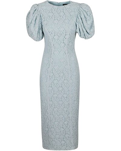 ROTATE BIRGER CHRISTENSEN Lace Midi Fitted Dress - Blue