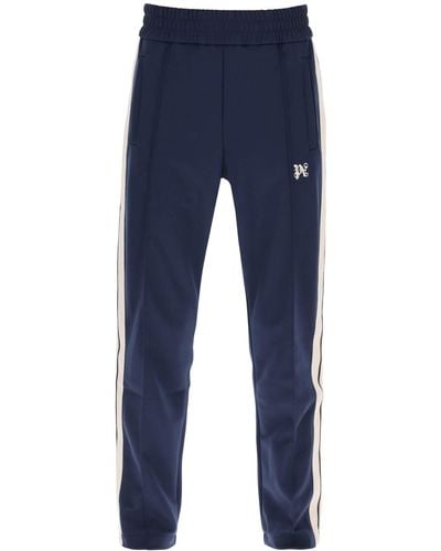 Palm Angels Track Pants With Contrasting Side Bands - Blue