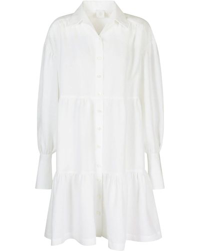 Eleventy Short Dress With Long Sleeves - White