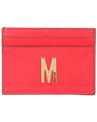 Moschino Leather Card Holder - Red