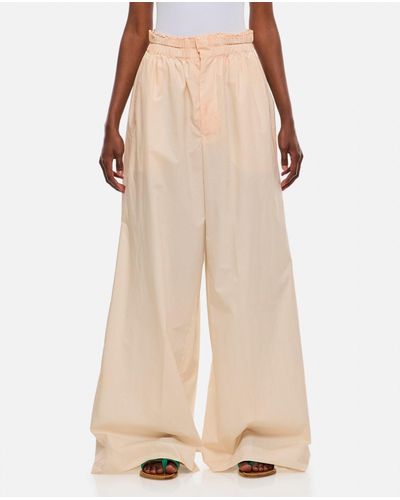Quira Oversized Cotton Trousers - Natural