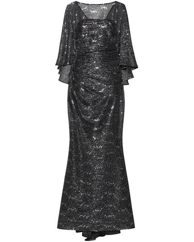 Talbot Runhof Sequined Lame' Evening Dress - Black