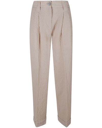 Ganni Pleat Detail Plain Pants - Gray