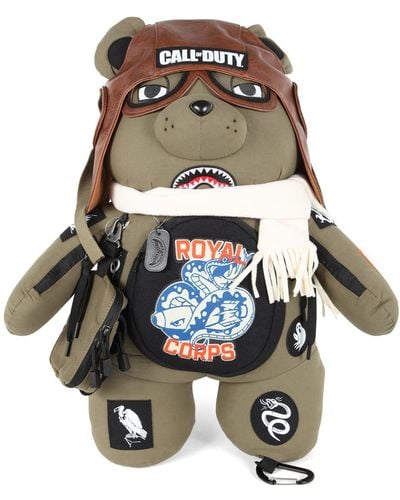 Sprayground Call Of Duty Aviator Bear Backpack - White