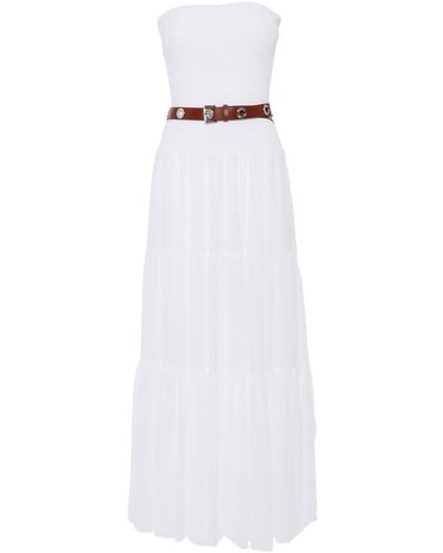 Michael Kors Michael Strapless Belted Maxi Dress - White