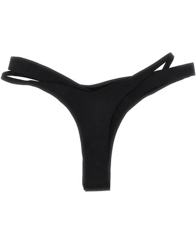 Mugler Slip Bikini Effetto Doppio Beachwear - Black