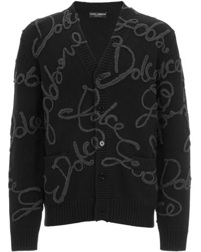 Dolce & Gabbana Wool And Cashmere Cardigan - Black