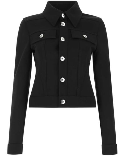 Bottega Veneta Stretch Wool Blend Jacket - Black
