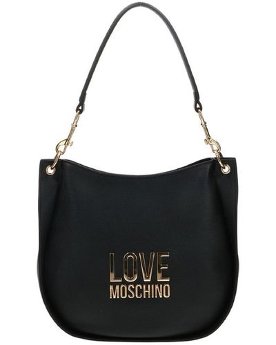 Moschino Daily Logo-plaque Hobo Shoulder Bag - Black