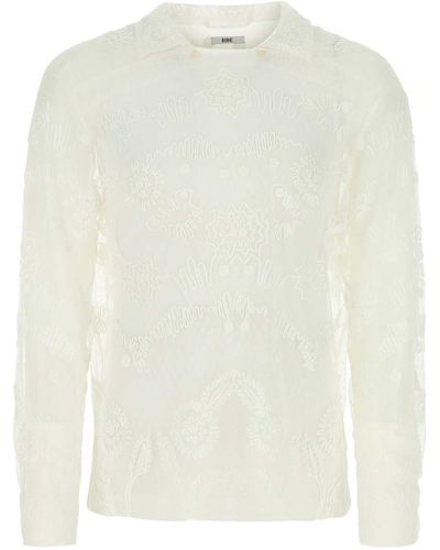 Bode Embroidered Mesh Shirt - White