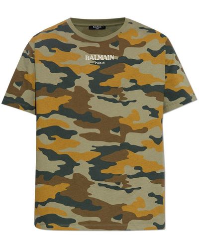 Balmain Camouflage Vintage T-Shirt - Green