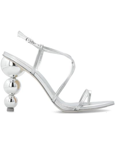 Cult Gaia Robyn Metallic Effect Sandals - White