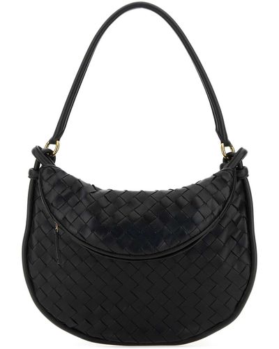 Bottega Veneta Leather Medium Gemelli Shoulder Bag - Black