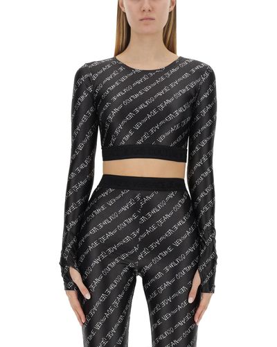 Versace Signature Cropped Top - Black