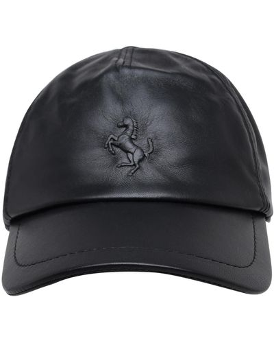 Ferrari Cavallino Rampante Leather Cap - Black