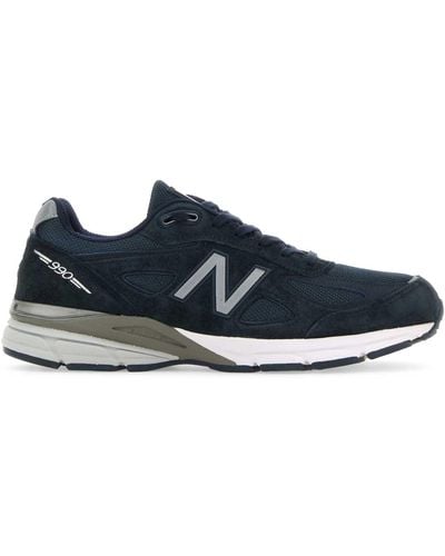 New Balance Fabric And Suede 990V4 Trainers - Blue