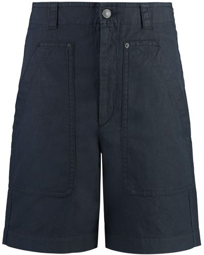 Isabel Marant Kilano Cotton And Linen Bermuda-Shorts - Blue