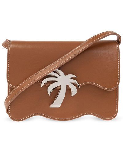 Palm Angels Leather Shoulder Bag - Brown
