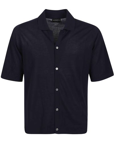 Ballantyne Short Sleeve Shirt Cardigan - Blue