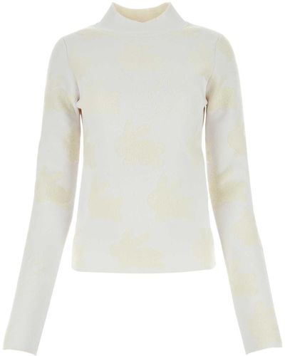 JW Anderson Embroidered Stretch Polyester Blend Jumper - White