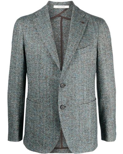 Tagliatore Herringbone Single-breasted Blazer - Gray