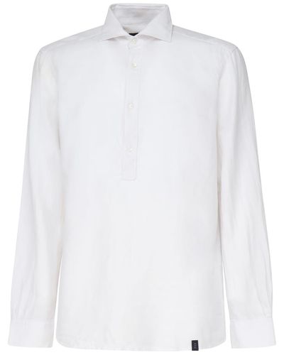 Fay Polo Shirt With Spread Collar - White