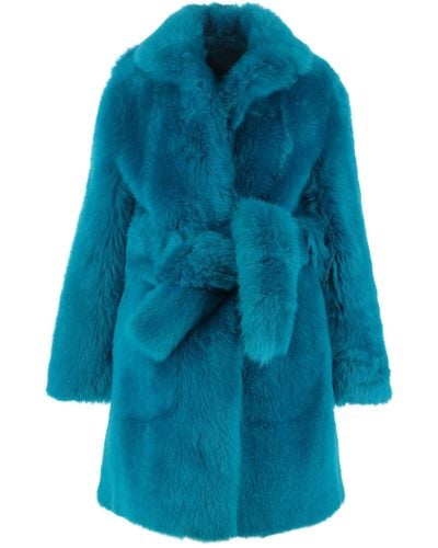 Bottega Veneta Lamb Fur Coat - Blue