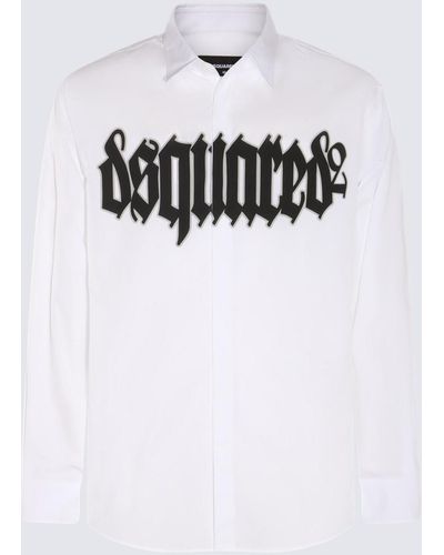 DSquared² White And Black Cotton Shirt