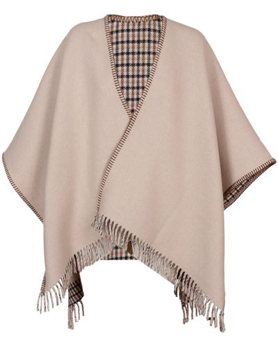 Golden Goose Journey Poncho Double Face Check - Natural